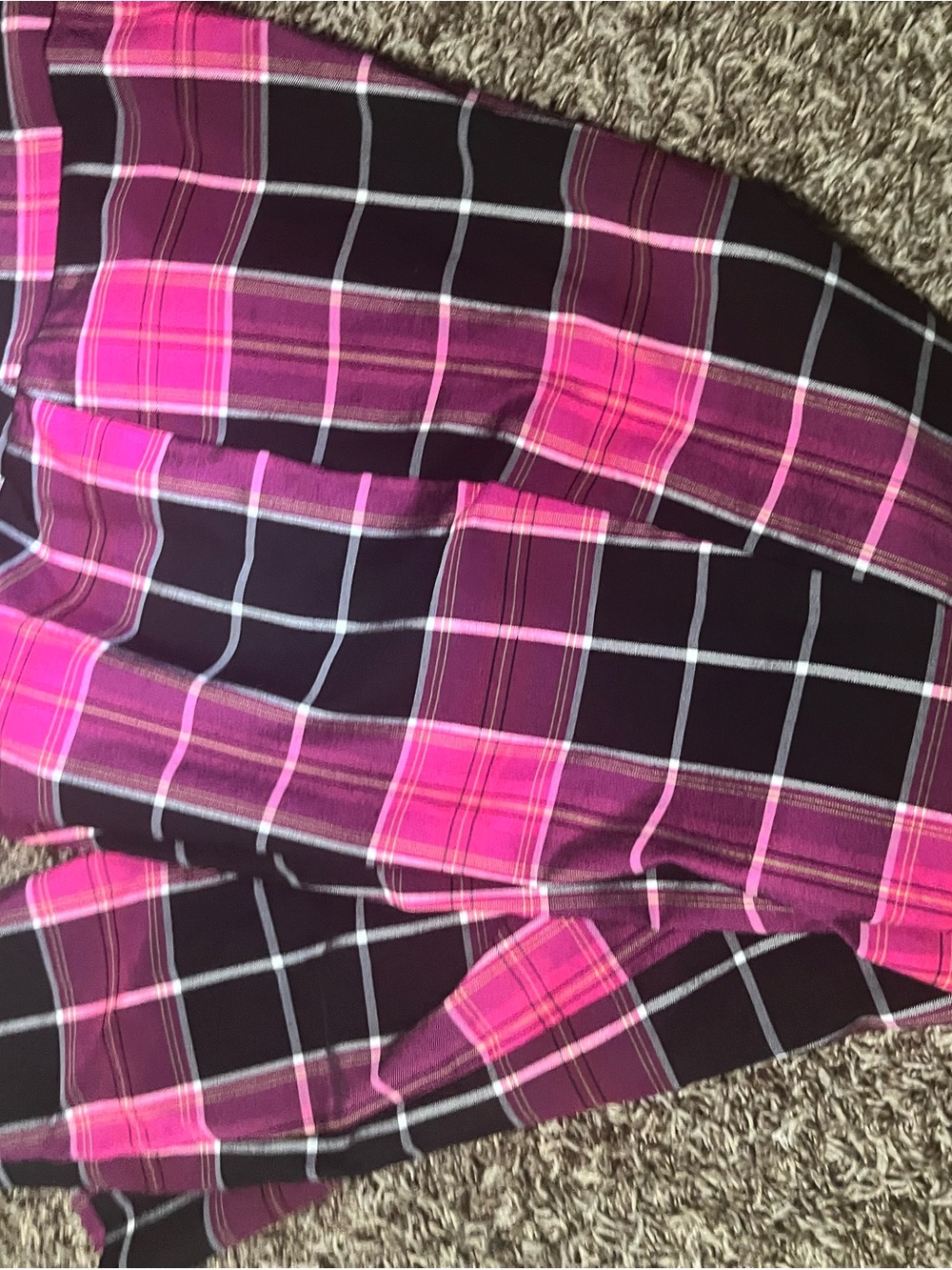 Pink and Black Plaid Slacks